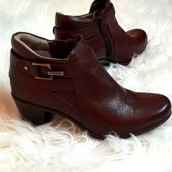 NATURALIZER WOMANS  Leather Brown Buckle Memory Foam  Ankle Boots 6.5‎ M New - Picture 1 of 7